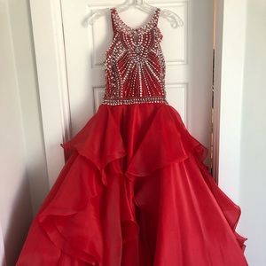 Girls size 12 red pageant dress